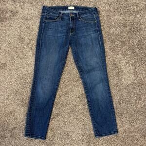 MOTHER The Looker Crop Size 26 Jeans Flowers From The Storm Stretch FLAW